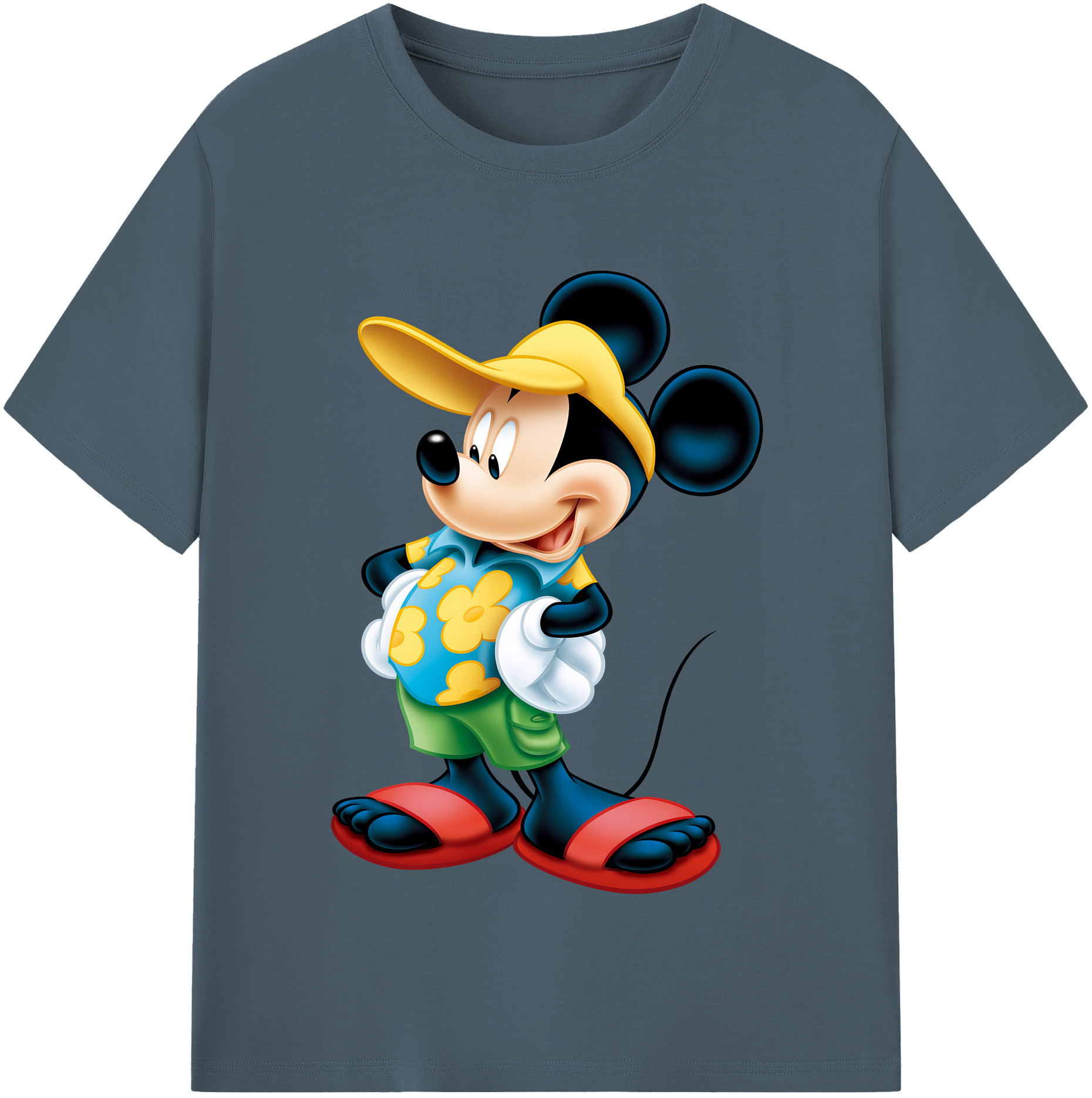 （画像用） ミッキーマウス Mickey Mouse 綿100％半袖Tシャツ（フロントプリント）
